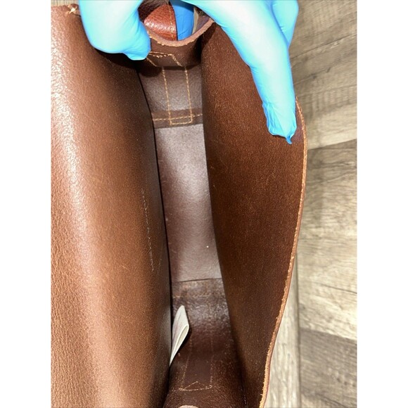 Lucky Brand The Point Leather Saddle Bag Cognac Leather Crossbody Purse Bag - Picture 9 of 10